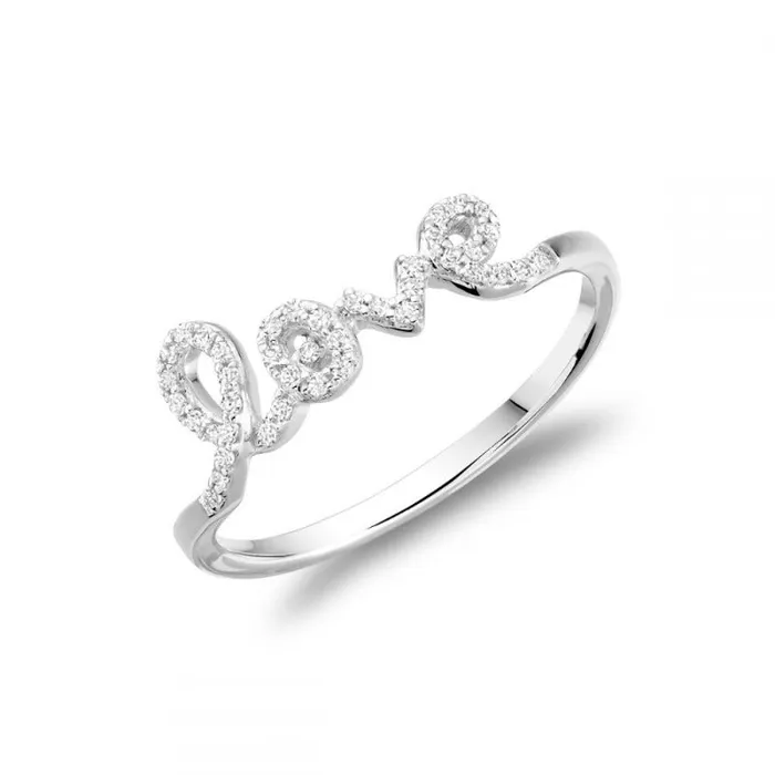 Love Script Diamond Ring Classic Creations Rings