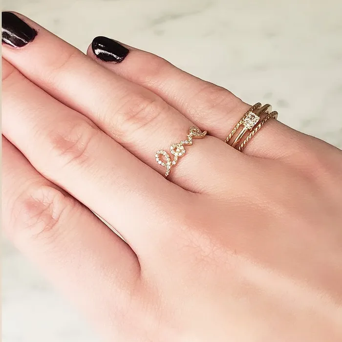 Love Script Diamond Ring Classic Creations Rings