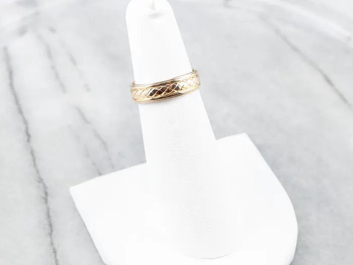 Market Square Jewelers 14K Gold Quilted Patterned Wedding Band Rings Market Square Jewelers 14K Gold Quilted Patterned Wedding Band Rings