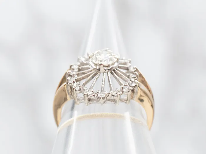 Market Square Jewelers 1940s Diamond Halo Two Tone Ring Rings Market Square Jewelers 1940s Diamond Halo Two Tone Ring Rings