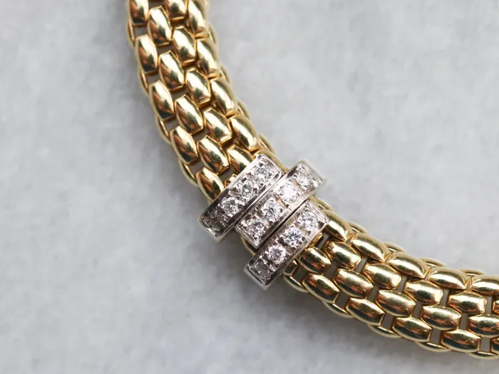 Market Square Jewelers Bracelets Mixed Metal Mesh Diamond Bracelet Market Square Jewelers Bracelets Mixed Metal Mesh Diamond Bracelet