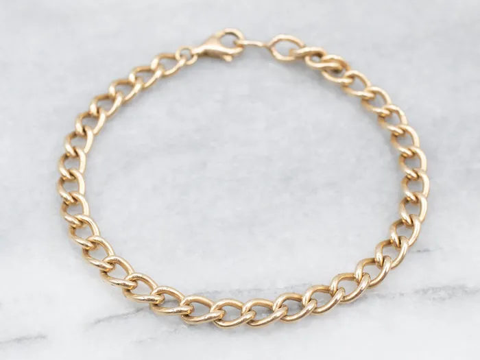 Market Square Jewelers Bracelets Yellow Gold Curb Chain Bracelet