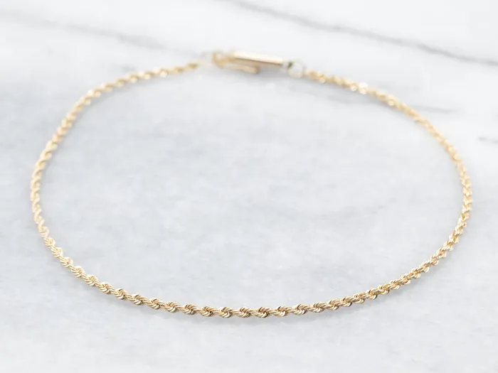 Market Square Jewelers Bracelets Yellow Gold Rope Twist Chain Bracelet with Barrel Clasp Market Square Jewelers Bracelets Yellow Gold Rope Twist Chain Bracelet with Barrel Clasp