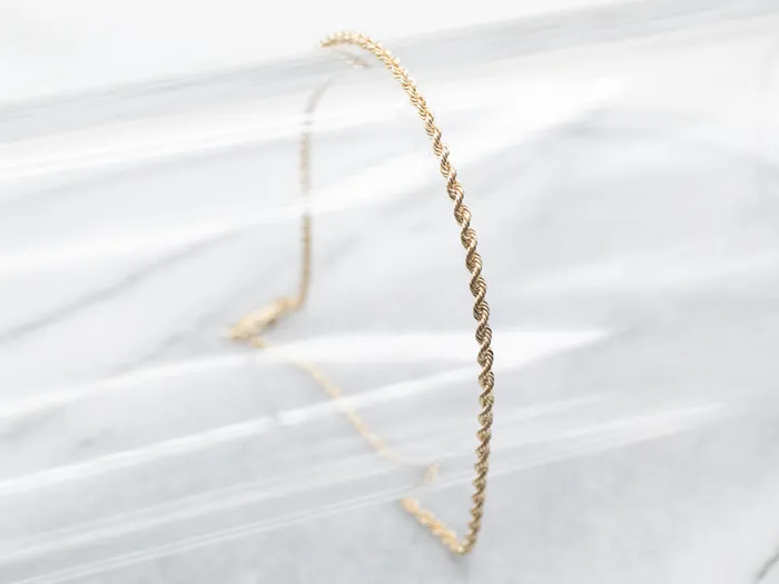 Market Square Jewelers Bracelets Yellow Gold Rope Twist Chain Bracelet with Barrel Clasp Market Square Jewelers Bracelets Yellow Gold Rope Twist Chain Bracelet with Barrel Clasp