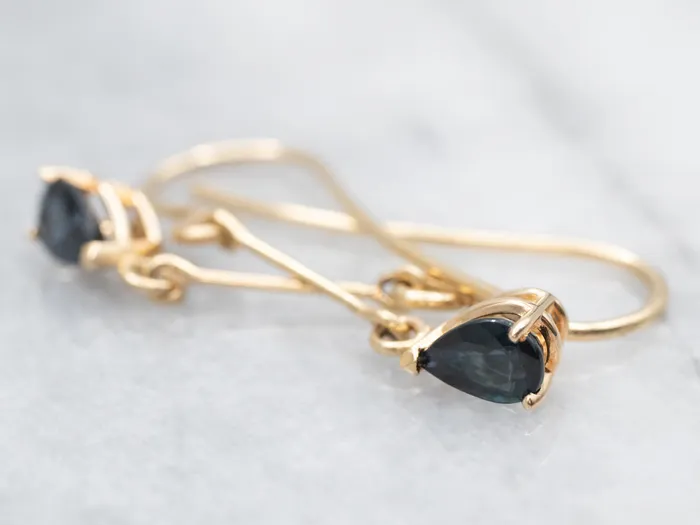 Market Square Jewelers Earrings Gold Bar Sapphire Drop Earrings Market Square Jewelers Earrings Gold Bar Sapphire Drop Earrings