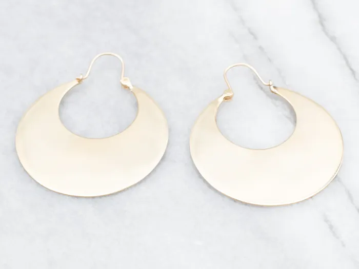 Market Square Jewelers Earrings Gold Flat Round Hoop Earrings