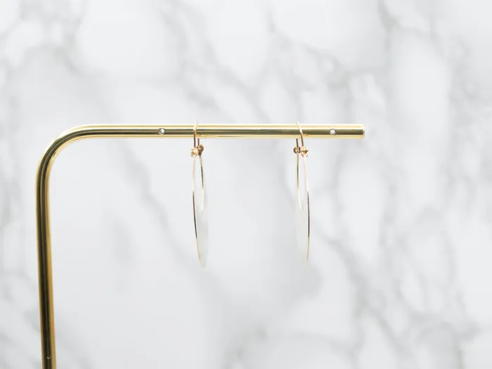 Market Square Jewelers Earrings Gold Flat Round Hoop Earrings Market Square Jewelers Earrings Gold Flat Round Hoop Earrings