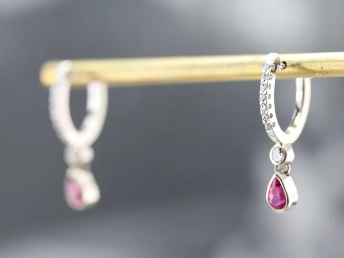 Market Square Jewelers Earrings Pink Sapphire and Diamond Drop Earrings Market Square Jewelers Earrings Pink Sapphire and Diamond Drop Earrings