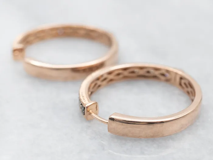 Market Square Jewelers Earrings Rose Gold Levian Chocolate Diamond Hinged Hoop Earrings Market Square Jewelers Earrings Rose Gold Levian Chocolate Diamond Hinged Hoop Earrings