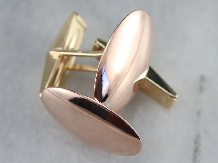 Market Square Jewelers Earrings Vintage Yellow and Rose Gold Cufflinks Market Square Jewelers Earrings Vintage Yellow and Rose Gold Cufflinks