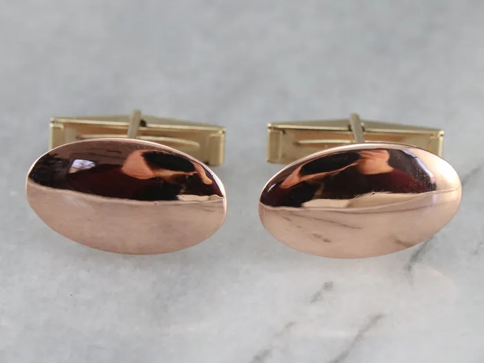 Market Square Jewelers Earrings Vintage Yellow and Rose Gold Cufflinks Market Square Jewelers Earrings Vintage Yellow and Rose Gold Cufflinks
