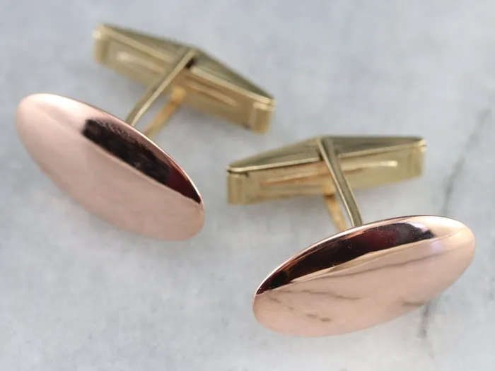 Market Square Jewelers Earrings Vintage Yellow and Rose Gold Cufflinks Market Square Jewelers Earrings Vintage Yellow and Rose Gold Cufflinks