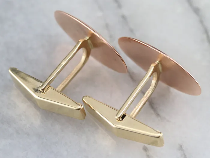 Market Square Jewelers Earrings Vintage Yellow and Rose Gold Cufflinks Market Square Jewelers Earrings Vintage Yellow and Rose Gold Cufflinks