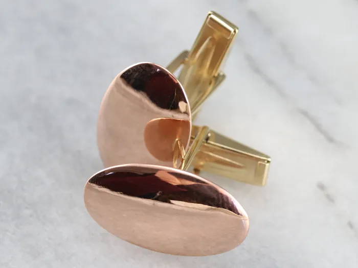 Market Square Jewelers Earrings Vintage Yellow and Rose Gold Cufflinks Market Square Jewelers Earrings Vintage Yellow and Rose Gold Cufflinks