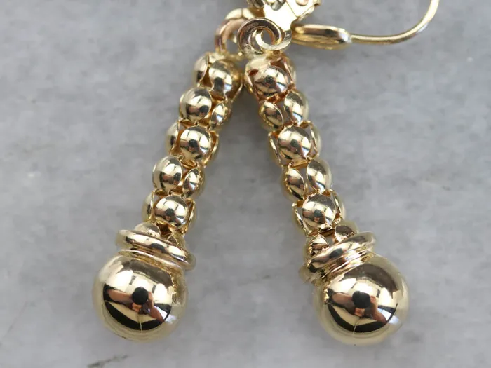 Market Square Jewelers Earrings Yellow Gold Beaded Drop Earrings Market Square Jewelers Earrings Yellow Gold Beaded Drop Earrings