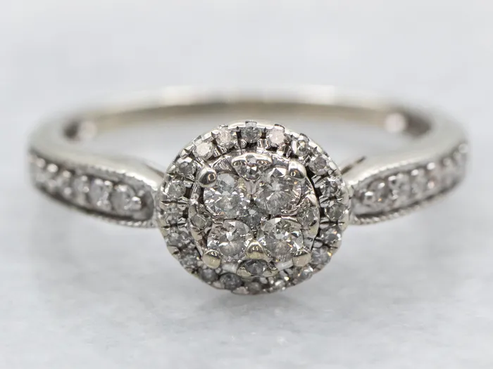 Market Square Jewelers Modern Diamond Cluster Engagement Ring with Diamond Halo Rings Market Square Jewelers Modern Diamond Cluster Engagement Ring with Diamond Halo Rings