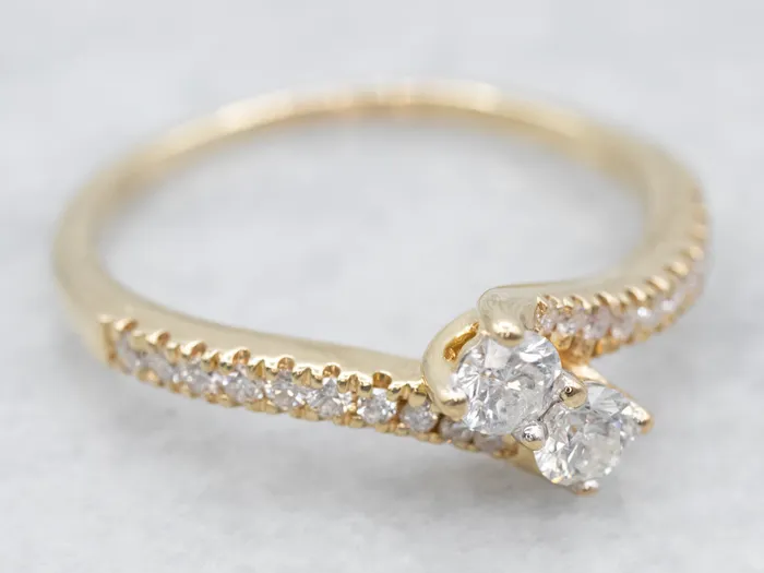 Market Square Jewelers Modern Polished Gold Diamond Bypass Engagement Ring Rings Market Square Jewelers Modern Polished Gold Diamond Bypass Engagement Ring Rings