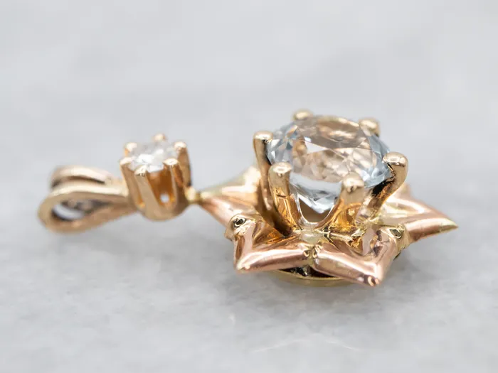 Market Square Jewelers Necklaces Aquamarine and Diamond Star Pendant Market Square Jewelers Necklaces Aquamarine and Diamond Star Pendant