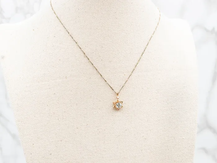 Market Square Jewelers Necklaces Aquamarine and Diamond Star Pendant Market Square Jewelers Necklaces Aquamarine and Diamond Star Pendant