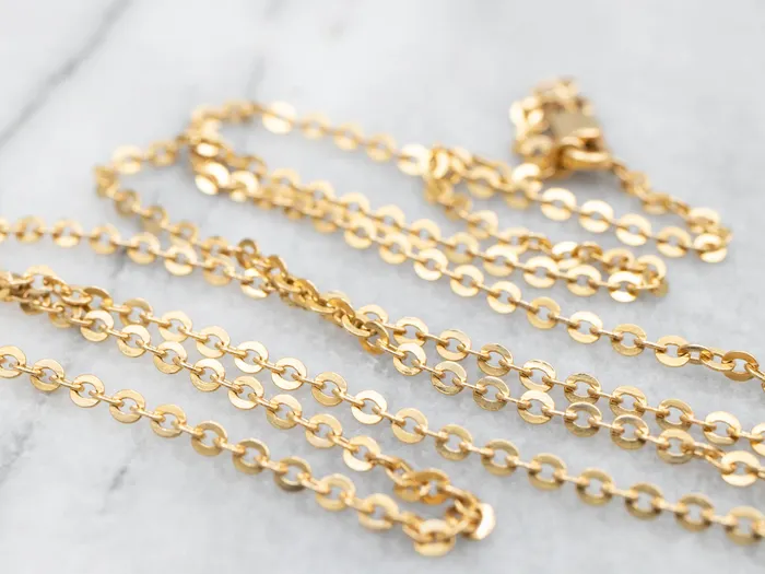 Market Square Jewelers Necklaces Long 18Karat Gold Cable Chain