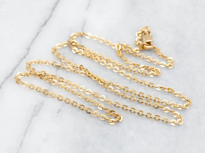 Market Square Jewelers Necklaces Long 18Karat Gold Cable Chain