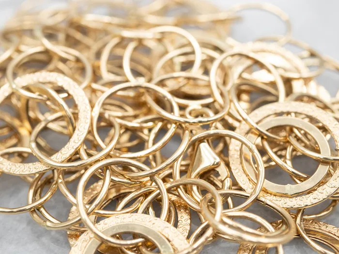 Market Square Jewelers Necklaces Long Polished and Textured Circle Link Necklace Market Square Jewelers Necklaces Long Polished and Textured Circle Link Necklace