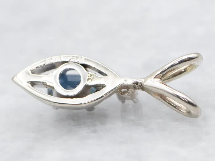 Market Square Jewelers Necklaces MarquiseCut Sapphire and Diamond Pendant
