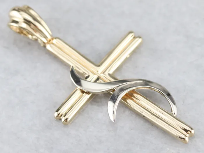 Market Square Jewelers Necklaces Modernist Gold Cross Pendant