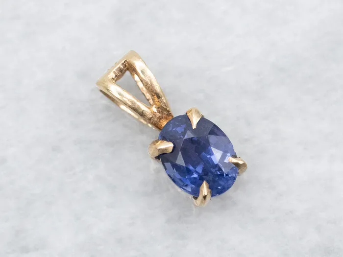 Market Square Jewelers Necklaces Oval Cut Sapphire Solitaire Pendant