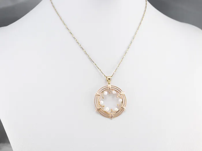 Market Square Jewelers Necklaces Pearl Gold Filigree Circle Pendant Market Square Jewelers Necklaces Pearl Gold Filigree Circle Pendant