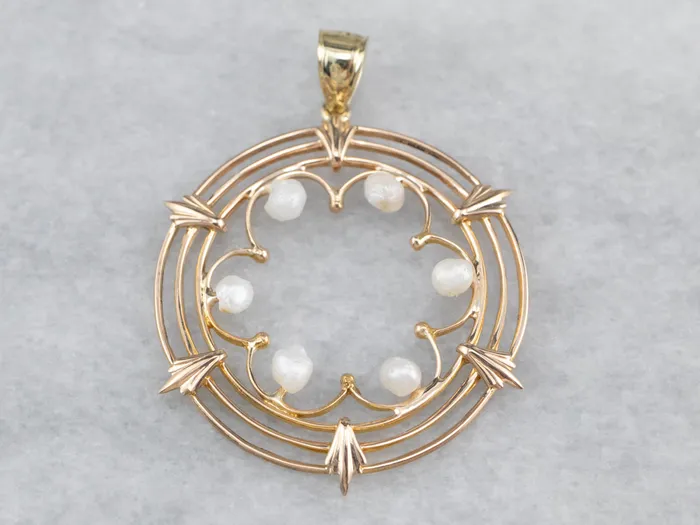 Market Square Jewelers Necklaces Pearl Gold Filigree Circle Pendant Market Square Jewelers Necklaces Pearl Gold Filigree Circle Pendant