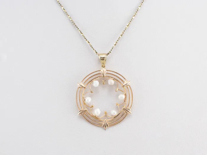 Market Square Jewelers Necklaces Pearl Gold Filigree Circle Pendant Market Square Jewelers Necklaces Pearl Gold Filigree Circle Pendant