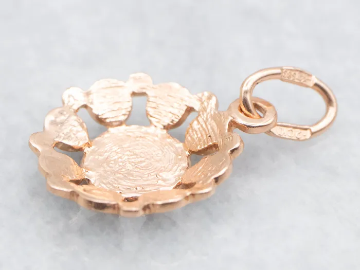 Market Square Jewelers Necklaces Rose Gold and Blue Enamel Pendant
