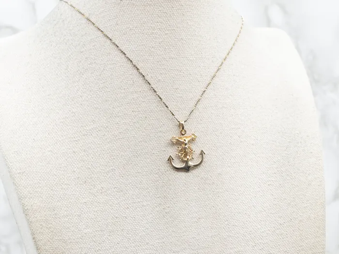 Market Square Jewelers Necklaces Yellow Gold Mariners Cross Anchor and Crucifix Pendant Market Square Jewelers Necklaces Yellow Gold Mariners Cross Anchor and Crucifix Pendant