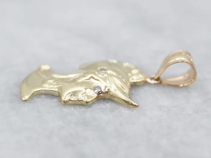 Market Square Jewelers Necklaces Yellow Gold Soldier Pendant with Diamond Accents