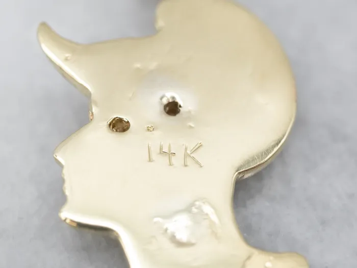 Market Square Jewelers Necklaces Yellow Gold Soldier Pendant with Diamond Accents