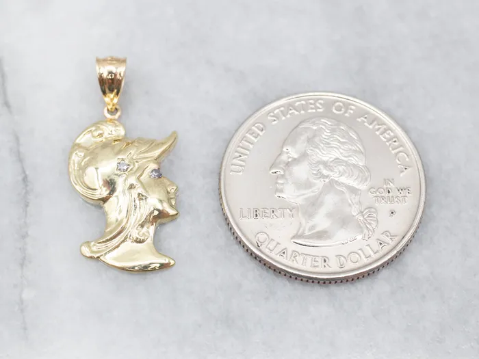 Market Square Jewelers Necklaces Yellow Gold Soldier Pendant with Diamond Accents