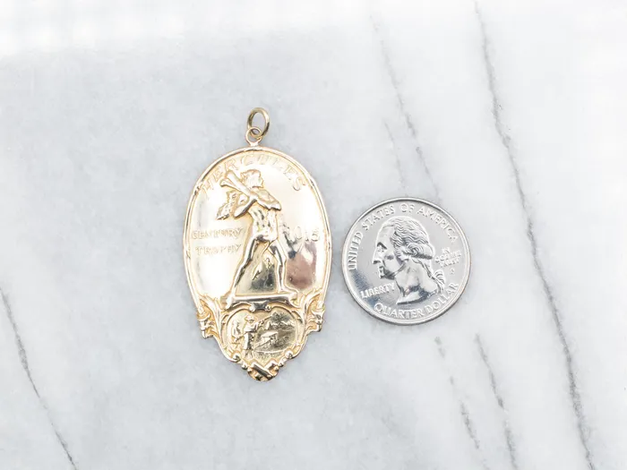 Market Square Jewelers PreStyled Sets Gold Hercules Trophy Medal Pendant Market Square Jewelers PreStyled Sets Gold Hercules Trophy Medal Pendant