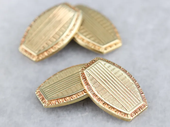 Market Square Jewelers PreStyled Sets Yellow Gold Retro Era Cufflinks