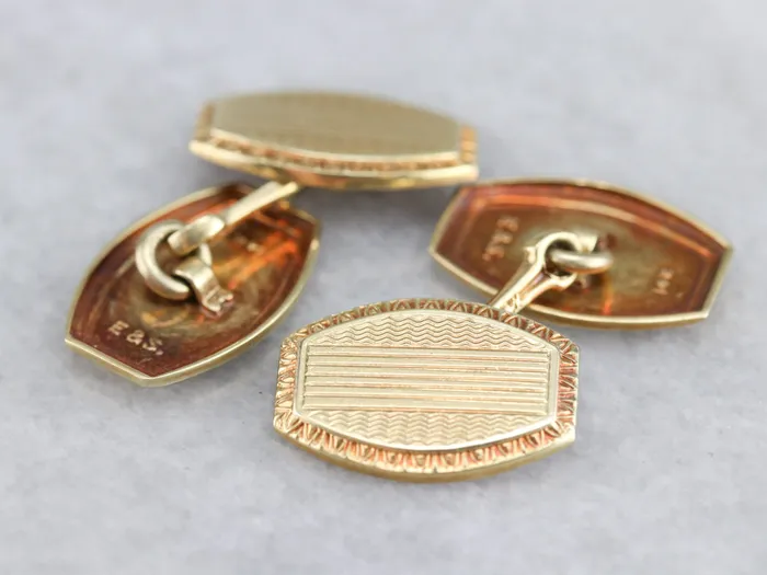 Market Square Jewelers PreStyled Sets Yellow Gold Retro Era Cufflinks Market Square Jewelers PreStyled Sets Yellow Gold Retro Era Cufflinks