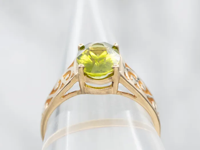 Market Square Jewelers Rings 14K Yellow Gold Peridot Filigree Ring Market Square Jewelers Rings 14K Yellow Gold Peridot Filigree Ring
