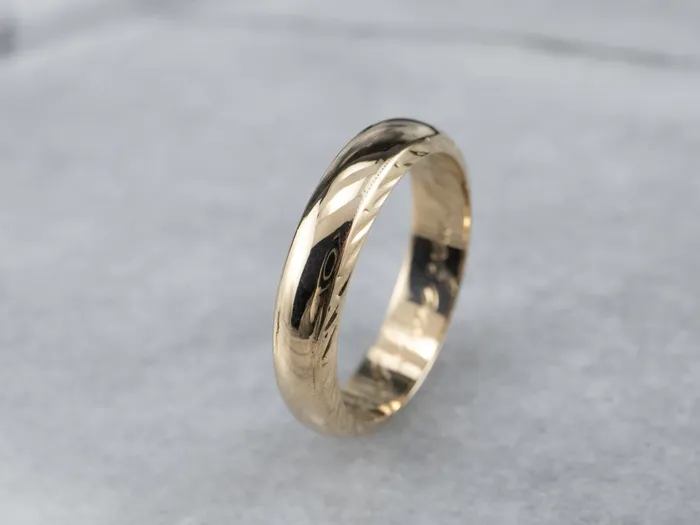Market Square Jewelers Rings 1940s Pattern Edge Gold Band Market Square Jewelers Rings 1940s Pattern Edge Gold Band