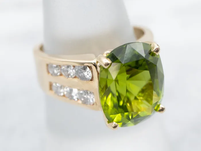 Market Square Jewelers Rings Bold Peridot and Diamond Cocktail Ring Market Square Jewelers Rings Bold Peridot and Diamond Cocktail Ring