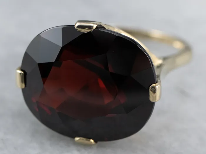 Market Square Jewelers Rings Cushion Cut Garnet Gold Statement Ring