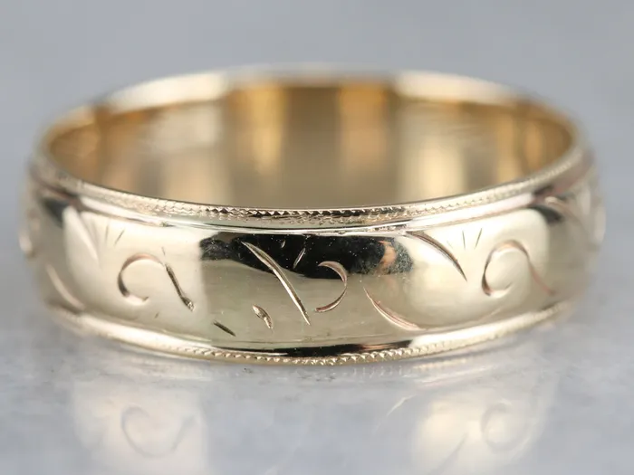 Market Square Jewelers Rings Engraved Gold Wedding Band