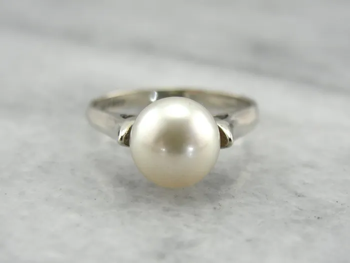 Market Square Jewelers Rings June Birthstone Pearl Solitaire Cocktail Ring