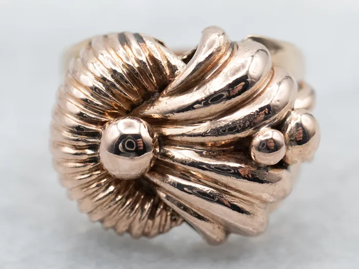 Market Square Jewelers Rings Mid Century Rose Gold Statement Ring