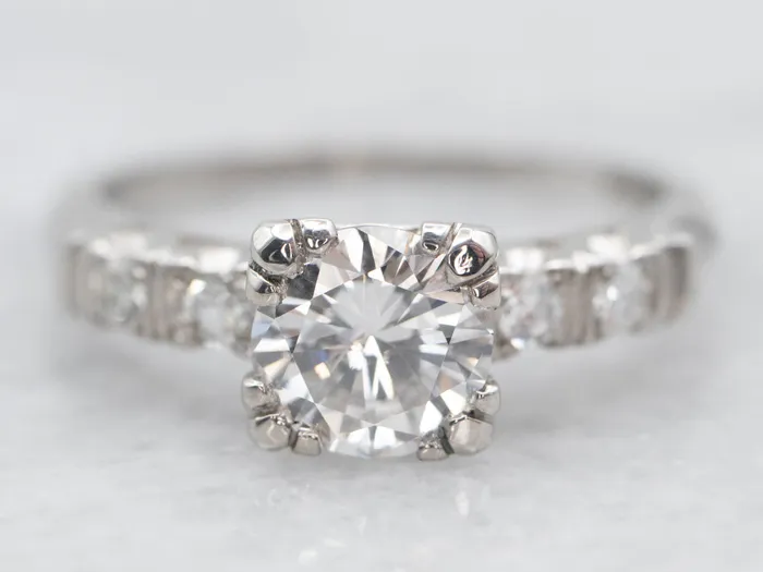 Market Square Jewelers Rings Platinum Diamond Engagement Ring with Diamond Accents Market Square Jewelers Rings Platinum Diamond Engagement Ring with Diamond Accents
