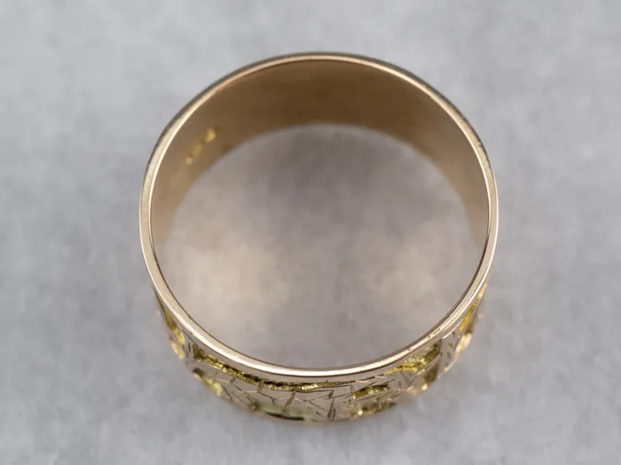 Market Square Jewelers Rings Two Tone 18K Gold African Safari Cigar Band Market Square Jewelers Rings Two Tone 18K Gold African Safari Cigar Band