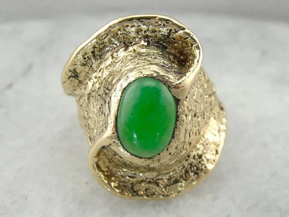 Market Square Jewelers Rings Unusual Jade Statement Ring Chunky Yellow Gold Setting Market Square Jewelers Rings Unusual Jade Statement Ring Chunky Yellow Gold Setting